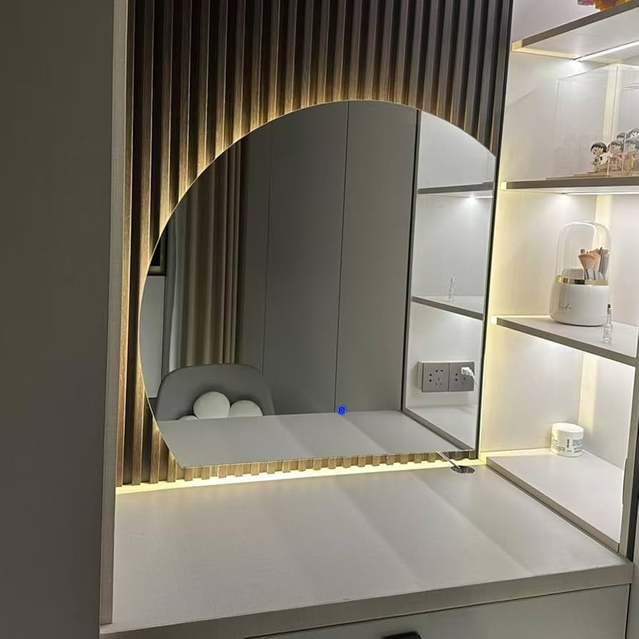 Amazon.com: BiSaXieTa Half Moon LED Bathroom Mirror with
